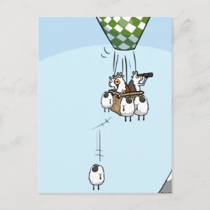Cow Ballooning Postcard