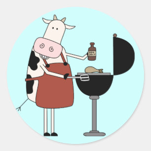 Cow Barbeque Tshirts and Gifts Classic Round Sticker