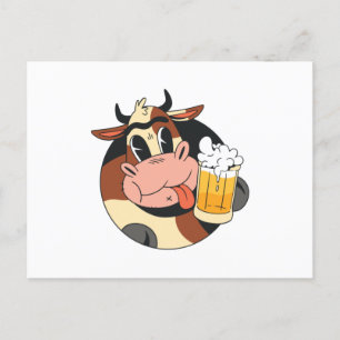 Cow beer postcard