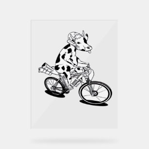 Cow Bikepacking Classic T-Shirt Acrylic Sign