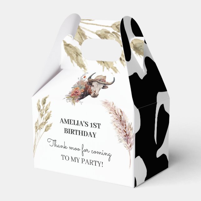 Cow Birthday | Any Year Favour Box (Front Side)