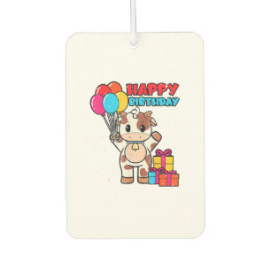 Cow Birthday Balloon Theme Cattleman Farmer Cute B Car Air Freshener