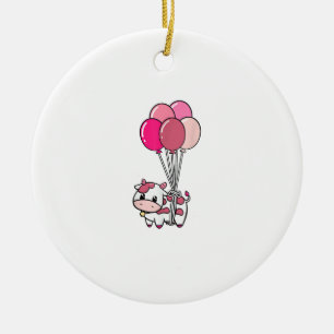 Cow Birthday Balloon Theme Party Farmer Bday Cattl Ceramic Tree Decoration