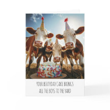 Cow Birthday Cake Brings All The Boys To The Yard
