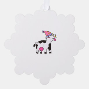 Cow Birthday Hat Theme Cattleman Farmer Bday Party Tree Decoration Card