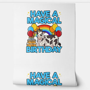 Cow Birthday Magical Rainbow Theme Party Cattleman Wallpaper