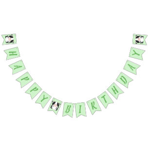Cow Birthday Party Green Bunting