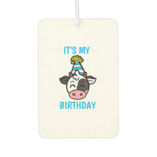 Cow Birthday Party Hat Cattleman Farmer Bday Theme Car Air Freshener