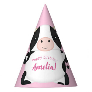 Cow Birthday Party Pink Hat