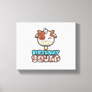 Cow Birthday Squad Cattleman Farmer Bday Theme Par Canvas Print