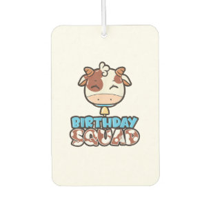 Cow Birthday Squad Cattleman Farmer Bday Theme Par Car Air Freshener