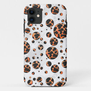 Cow Black and Orange Polka Dot Print Case-Mate iPhone Case