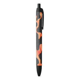 Cow Black and Orange Print Ink Pen
