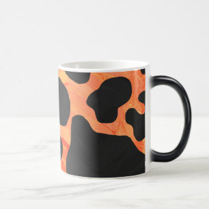 Cow Black and Orange Print Magic Mug