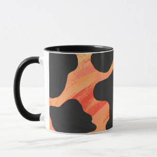 Cow Black and Orange Print Mug