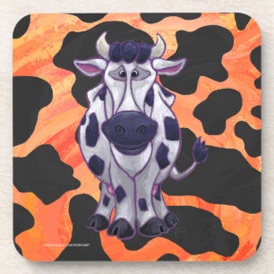 Cow Black and Orange Wild Me Coaster