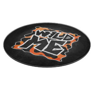 Cow Black and Orange Wild Me Cutting Board