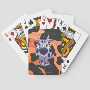Cow Black and Orange Wild Me Playing Cards