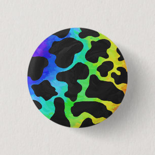 Cow Black and Rainbow Gifts 3 Cm Round Badge