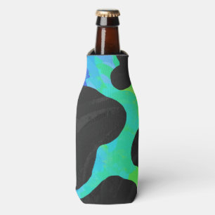 Cow Black and Rainbow Print Bottle Cooler
