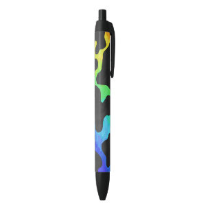 Cow Black and Rainbow Print Ink Pen