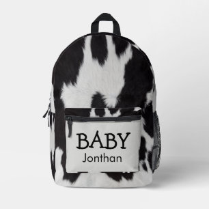 Cow Black and White Cow Printed Backpack
