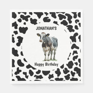 Cow  Black and white Napkin