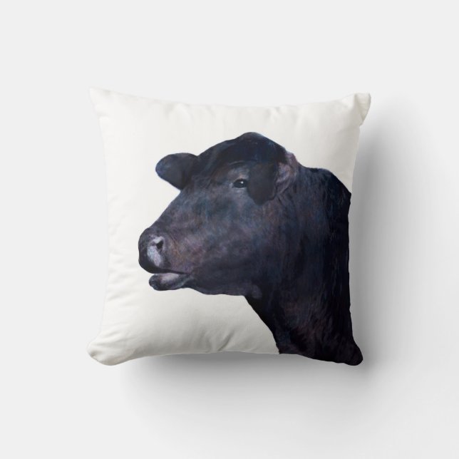 cow black and white pillow photo art (Front)