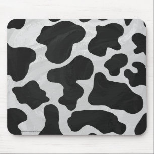 Cow Black and White Print Mouse Pad