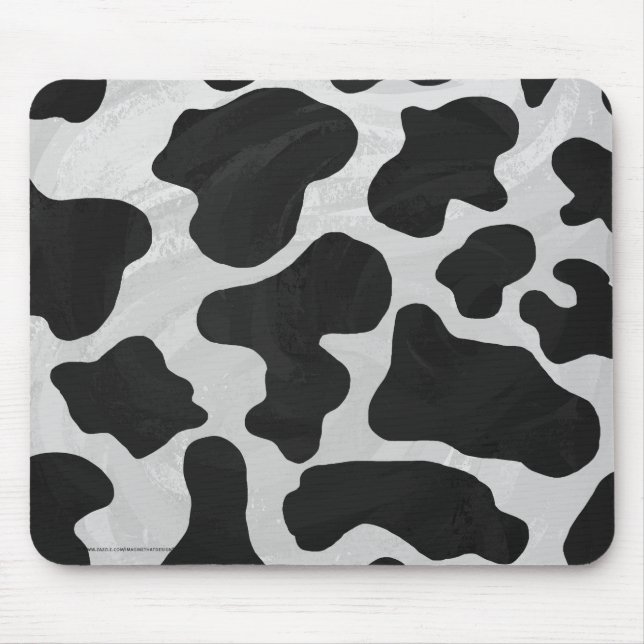 Cow Black and White Print Mouse Pad (Front)