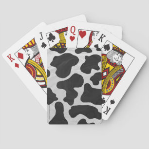 Cow Black and White Print Playing Cards