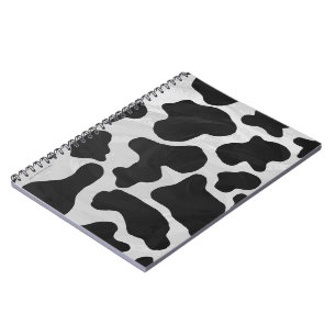 Cow Black and White Print Spiral Notebook