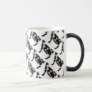 Cow Black and White Silhouette Magic Mug