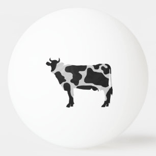 Cow Black and White Silhouette Ping Pong Ball