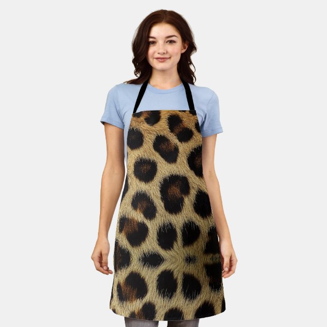 Cow Black White Spots Fur Apron (Worn)