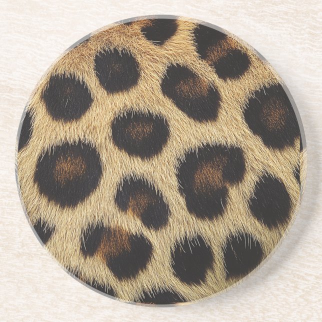 Cow Black White Spots Fur Coaster (Front)