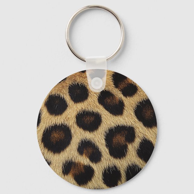 Cow Black White Spots Fur Key Ring (Front)