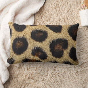 Cow Black White Spots Fur Lumbar Cushion