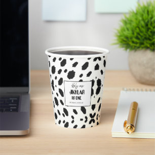 Cow Black White Spots Fur Paper Cups