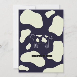 Cow black & white thank you card