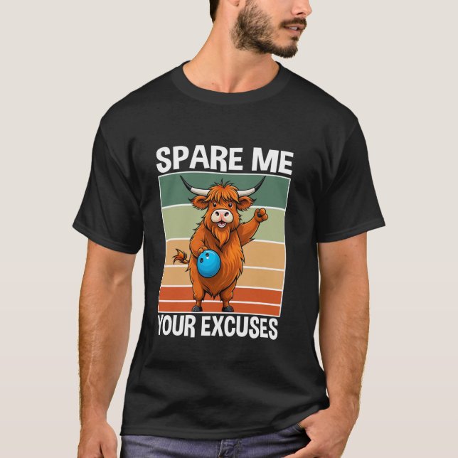 Cow Bowling Crew Bowler No Exuces Animal Bowling T-Shirt (Front)