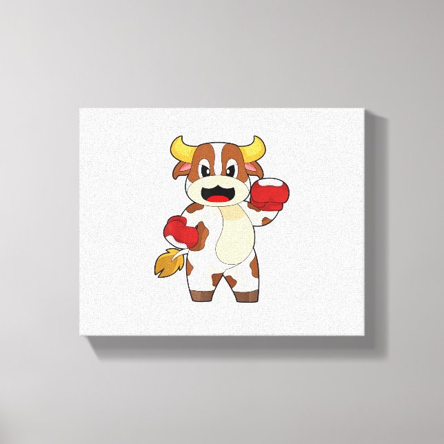 Cow Boxer Boxing gloves Boxing  Canvas Print (Front)