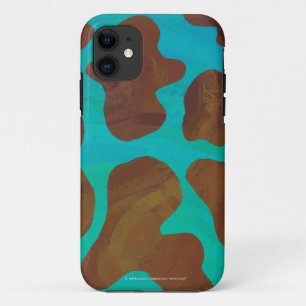 Cow Brown and Teal Print Case-Mate iPhone Case