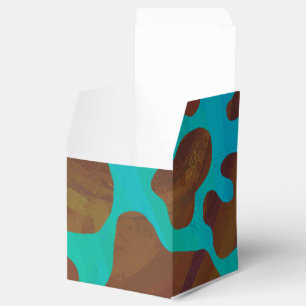 Cow Brown and Teal Print Favour Box