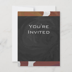 Cow Brown and White Monogram Invitation