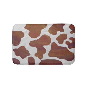 Cow Brown and White Print Bath Mat