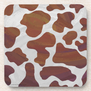 Cow Brown and White Print Coaster