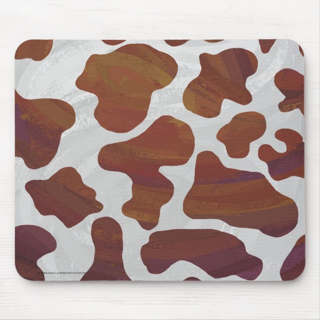 Cow Brown and White Print Mouse Pad (Front)