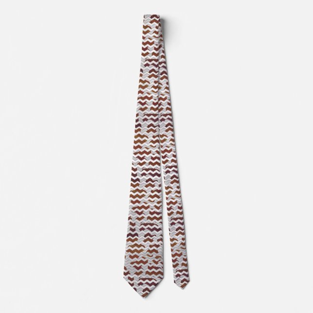 Cow Brown and White Print Tie (Front)