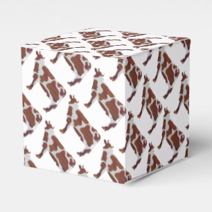 Cow Brown and White Silhouette Favour Box